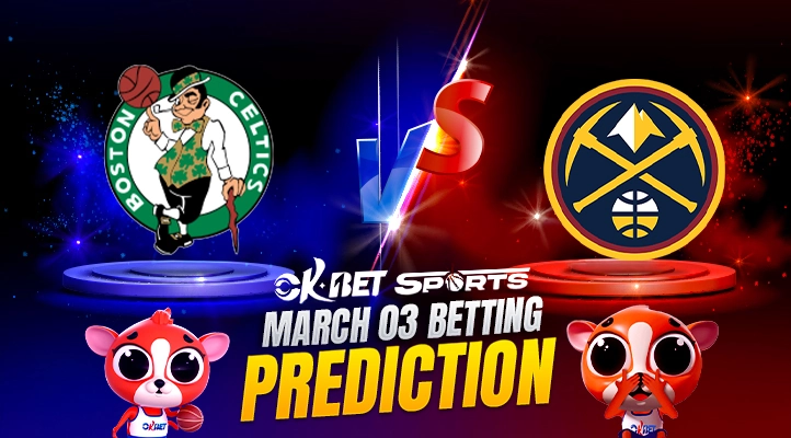 a logo of 2 nba teams boston celtics vs denver nuggets